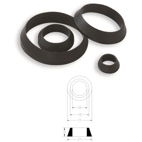 Guarnizione gomma nera sezione conica per raccordi 1"1/4x32 129900GN32 - - GIUSEPPE TIRINNANZI - -