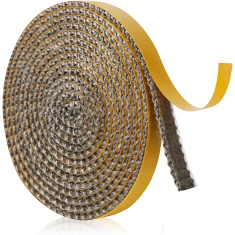 Guarnizione in fibra di vetro, nastro sigillante autoadesivo per caminetti da 10 mm x 2 m x 2 mm, guarnizione intrecciata per inserti e stufe per caminetti, porta della stufa a legna (grigio)