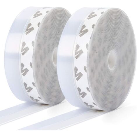 Guarnizione in silicone, confezione da 2, guarnizioni inferiori autoadesive per porte e finestre, trasparenti, antipolvere, resistenti alle intemperie, insonorizzate - (10 m × 25 mm x 10 m)