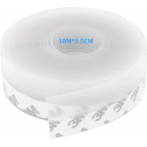 Guarnizione inferiore per porta Striscia sigillante in silicone per porte e finestre Trasparente per impermeabile, antivento, antipolvere, resistente agli insetti 10M x 3,5CM