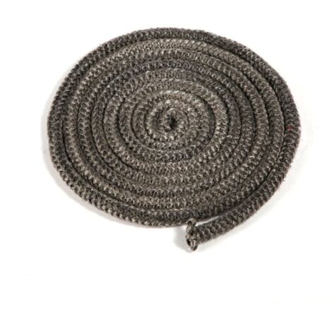Guarnizione intrecciata da 8 mm x 4 m per inserti per camini e stufe, corda per guarnizione di canna fumaria in fibra di vetro impregnata di grafite, ricambio per stufe a legna