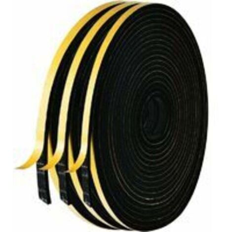 Guarnizione isolante per finestre, guarnizione adesiva in schiuma per porte, 3 rotoli da 6 mm x 3 mm x 5 m, guarnizione in gomma multifunzione, antiurto, isolamento acustico per mobili, protezione del