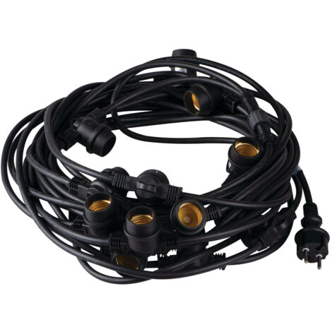 Guarnizione luminosa esterna 15m – E27 – IP44 – Nera – Adattabile