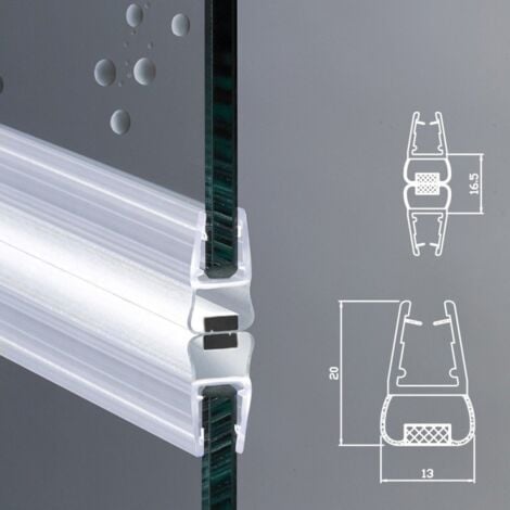 Guarnizione Magnetica Box Doccia Profilo  Vetro 6mm 8mm EC-114  KIT 2 PEZZI