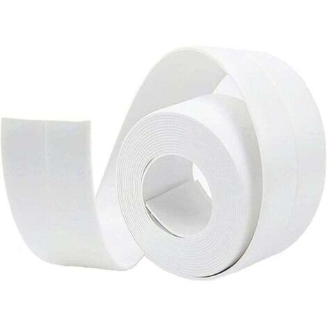 Guarnizione per bagno, striscia impermeabilizzante autoadesiva da 3,2 m e 38 mm, nastro sigillante autoadesivo in PVC per vasca da bagno, bagno, cucina, antimuffa, calafataggio (bianco)