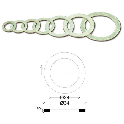Guarnizione per bocchettoni 1/2" esenti amianto spessore mm.2 102200AV1/2