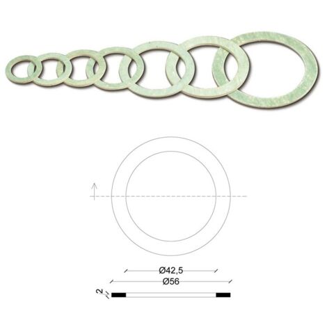 Guarnizione per bocchettoni 1"1/4 esenti amianto spessore mm.2 102200AV11/4
