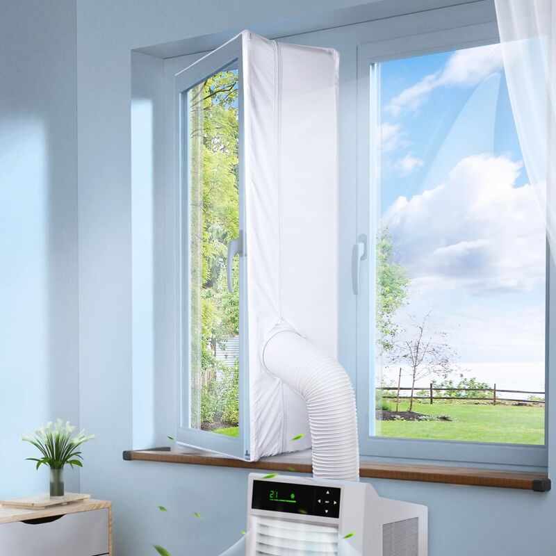 Image of Guarnizione per finestre per climatizzatori portatili, colore bianco, impermeabile (400 cm)