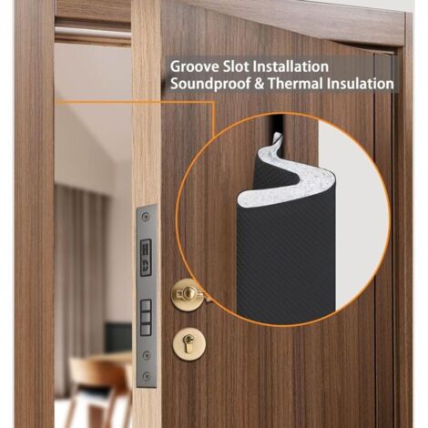 Guarnizione per porte e finestre – Guarnizione per installazione a scanalatura per protezione da polvere, impermeabilizzazione, insonorizzazione e isolamento termico (6 m, nera)