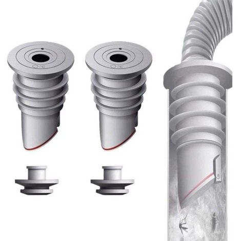 Guarnizione per tubo lavatrice Ulisem, 2 pezzi Tappo deodorante grigio Tappo di tenuta per scarico lavatrice da 35-40 mm, Guarnizione per scarico deodorante per uso domestico