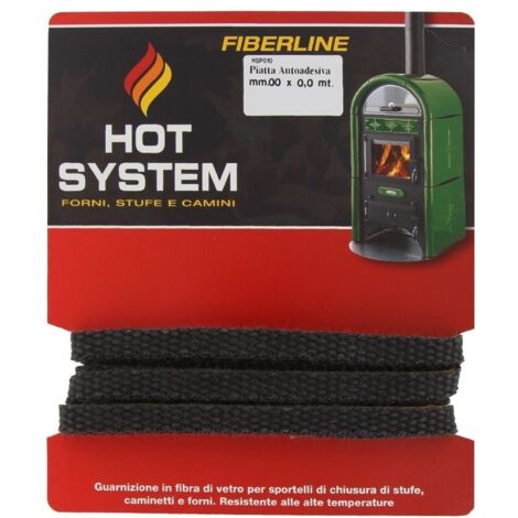 Guarnizione ricambio piatta 10mm per sportelli stufe forni in fibra vetro 2,5mt
