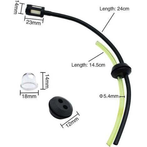 Guarnizione universale per filtro carburante in 2 pezzi per tubi del carburante su tosaerba, serbatoi del carburante, filtri del carburante e decespugliatori