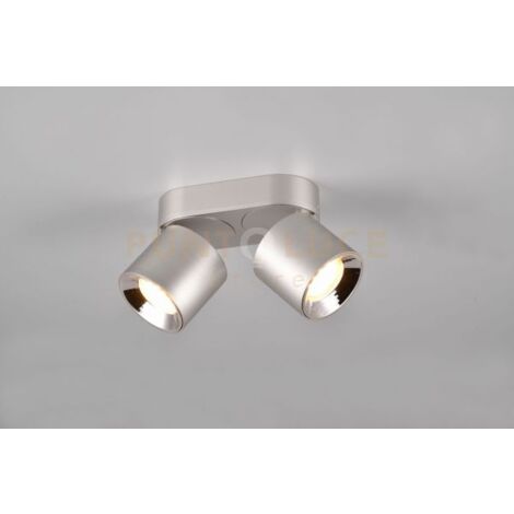 GUAYANA BARRA 2 SPOTS ORIENTABILI ANCHE DA INCASSO METALLO ACCIAIO L. 18CM ATTACCO GU10
