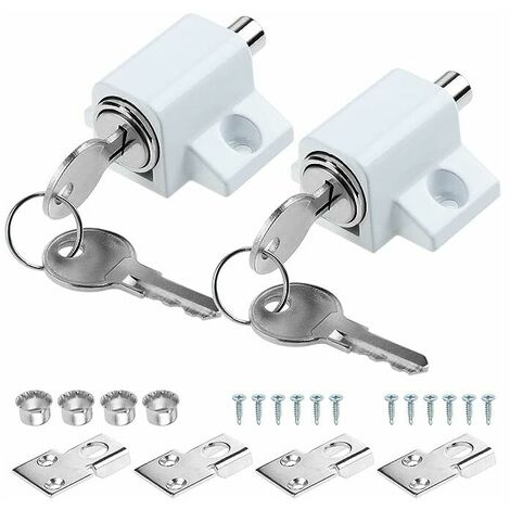 GU.B/bon 2 x Verrous de Porte Patio Coulissants Blancs Fixés Serrure de Sécurité de Fenêtre à Boulon