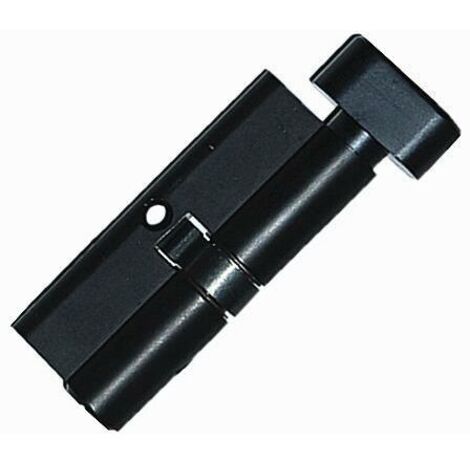 GU.B/bon Brass Cylinder Lock, 70mm Thumb Turn 35T/35, 3 Standard Brass Keys, Black Finish