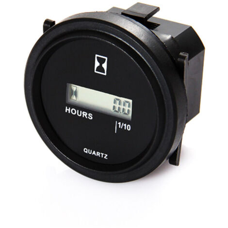 GU.B/bon Compteur Horaire Rond LCD Compteur Horaire Quartz AC86-230V pour Chariot Fourche Chariot de golf Bateau Tracteur Générateur Moteur Tondeuse