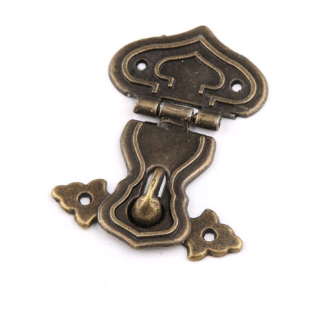 GU.B/bon Loquet décoratif pour meuble, boîte à bijoux - Style rétro - Avec verrou, Couleur bronze