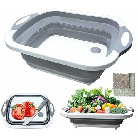 ddLUCK Bassine Pliable, Lavabo Pliable avec Bouchon de Vidange et