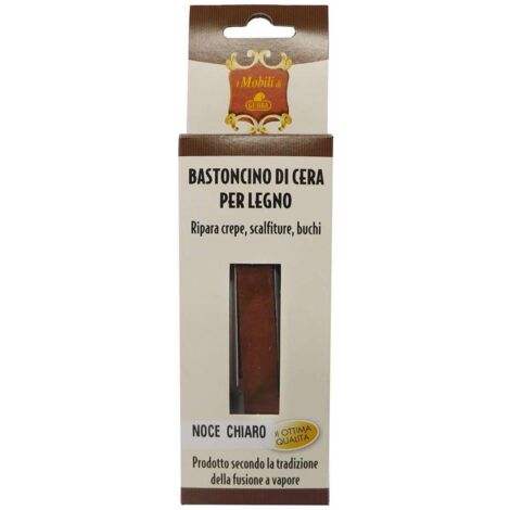 Gubra Bastoncini di Cera per Legno Noce Chiaro 20cm - Kit Riparazione Mobili
