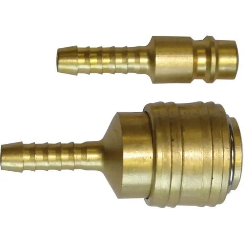 Raccord rapide et raccord cannelé pour tuyau air comprimé diam 9 mm