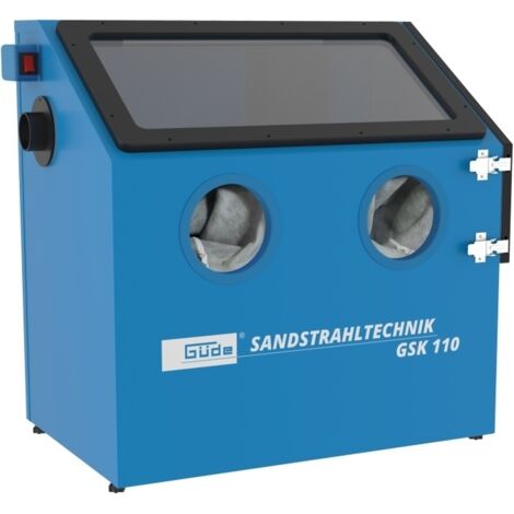 Güde – Cabine de sablage 110 litres – Pression de travail 2-8 bars – Débit max 200-600 l/min – Éclairage intérieur et pistolet inclus