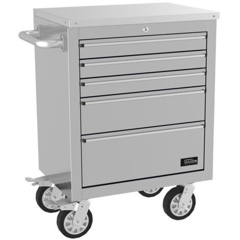 Güde Edelstahl Werkbank 75x50x91 cm GW5 INOX Rollwagen Werkzeugwagen
