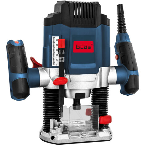 Güde – Fraiseuse OF 1200 E – Puissance 1200 W – Vitesse 11000-30000 tr/min – Pince Ø 6-8 mm – Pour bois dur et teck – Profondeur réglable