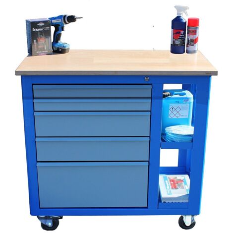 Güde GWB 05 Werkstattwagen 5 Schubladen Stahl 100×50 cm Zentralverriegelung
