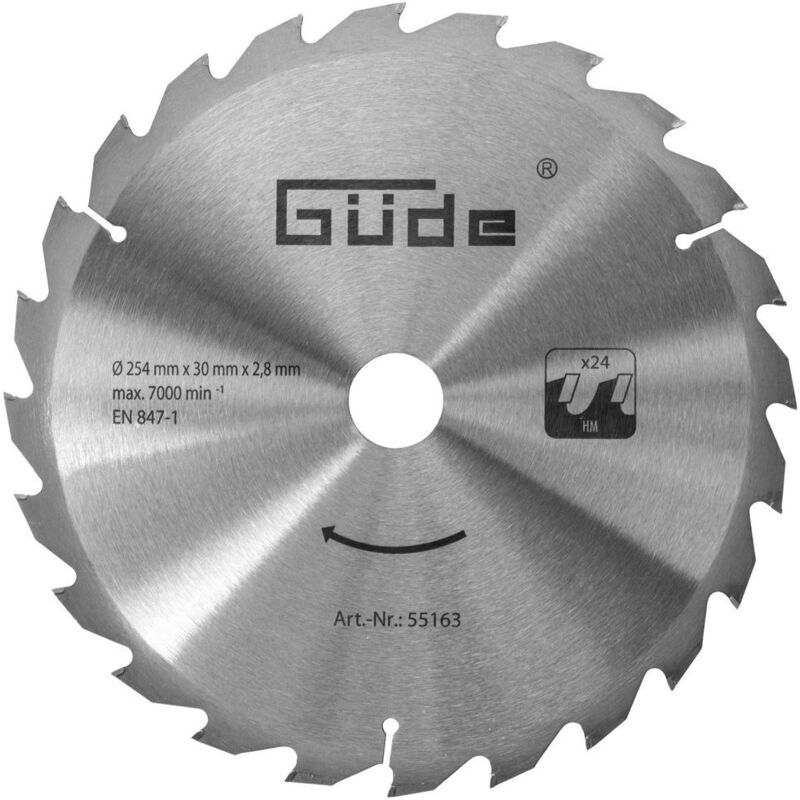 Güde Holzsägeblatt Hm 254x30x24z