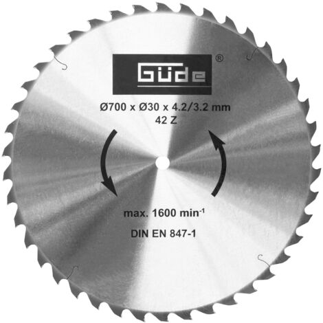 Güde Hartmetall Sägeblatt Kreissägeblatt Ersatzblatt HM 700x30x4,2 mm 42 Zähne