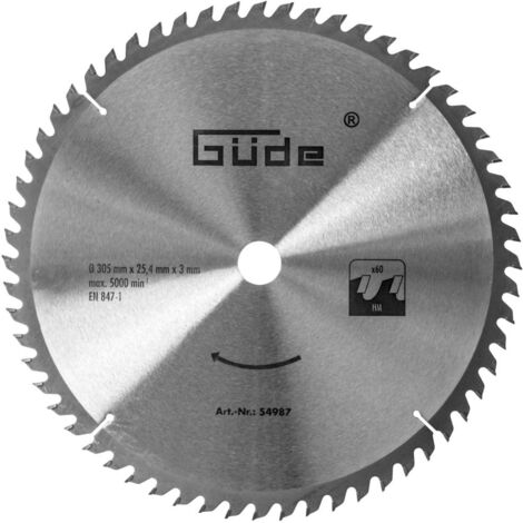 Güde Holz Sägeblatt GRK 3034.1 BSL Radialkappsäge Radial- Kappsäge 305x25,4 60Z