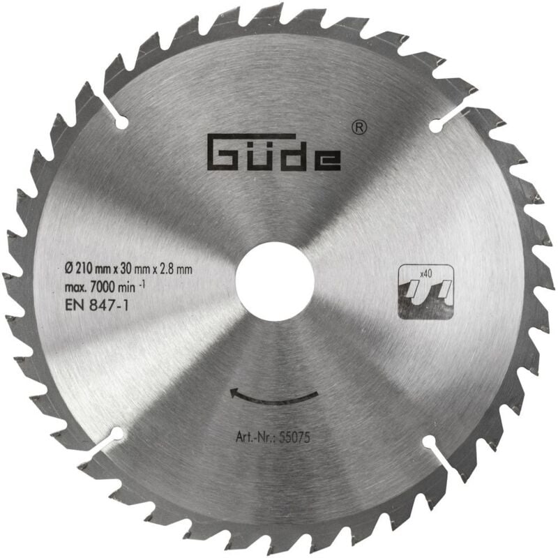 Lame de scie carbure 40 dents - 210 x 30 mm - scie circulaire