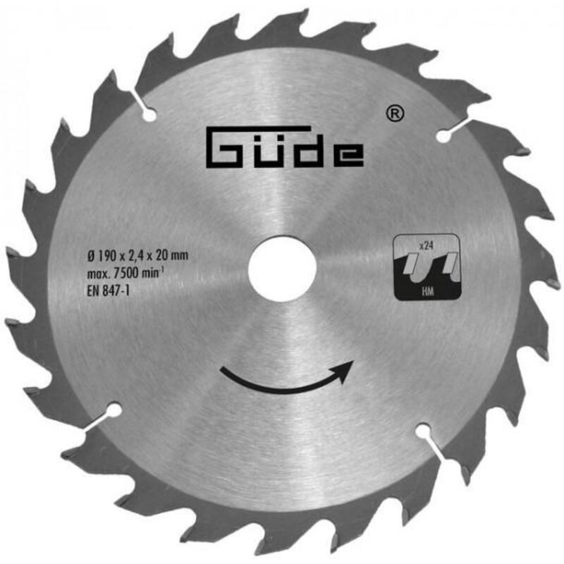 Güde - Lame de scie circulaire ø 190 mm - 24 dents pour G58124 et G58238