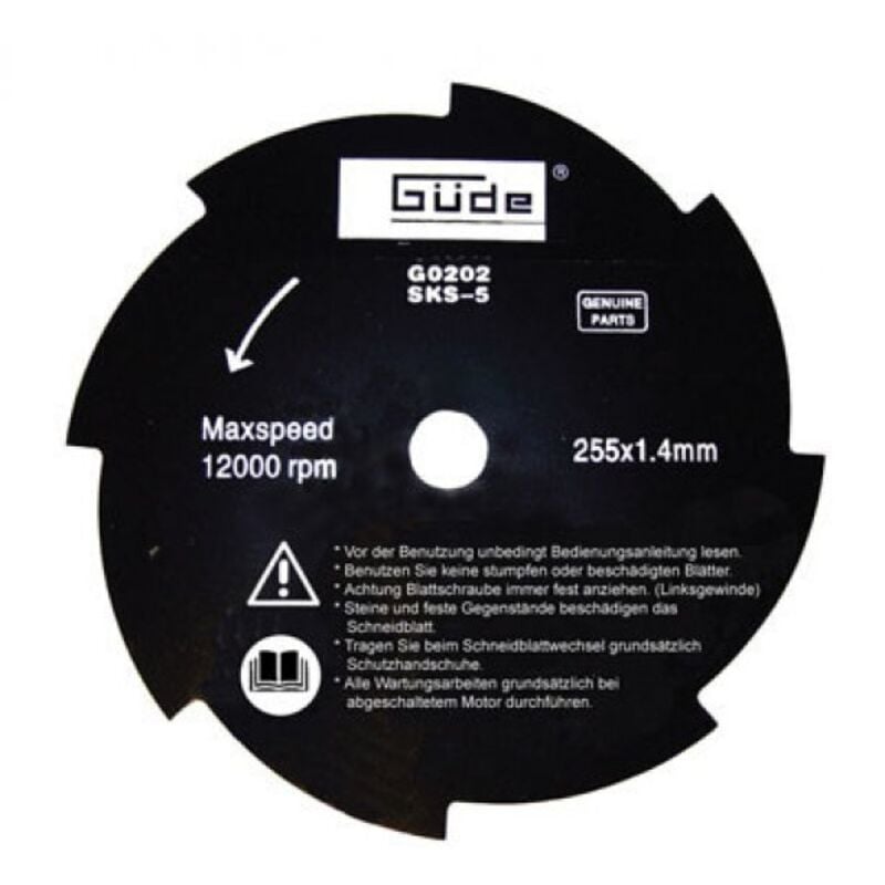 Lame métallique 8 dents pour débroussailleuse - 255/8Z