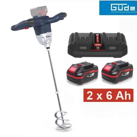 Güde Profi Rührwerk RW 18-602-30 mit 2 x Akku 6.0 Ah, + Doppel Ladegerät
