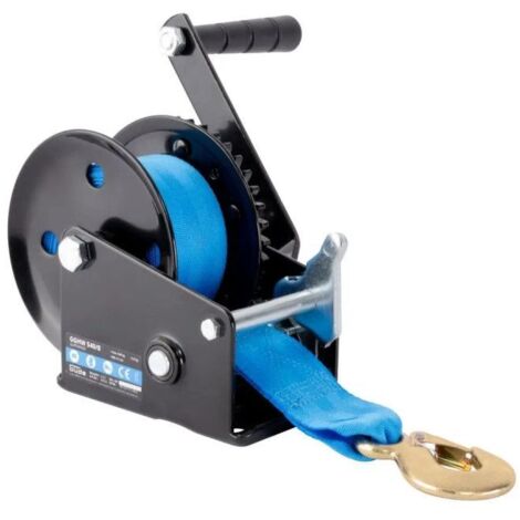 Güde – Treuil manuel à sangle 540kg – Longueur sangle 8000mm – Crochet de levage avec ouverture rabattable – Pour travaux forestiers