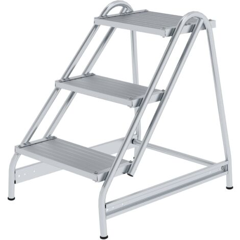 Günzburger Steigtechnik Arbeitspodest einseitig begehbar Aluminium geriffelt 3 Stufen - 050051