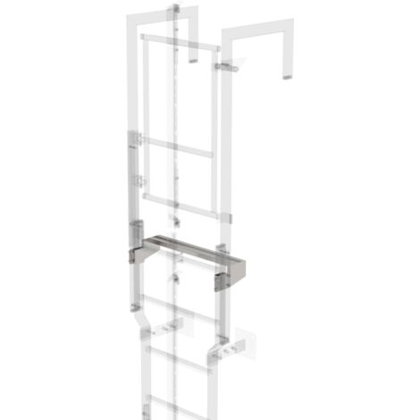 Günzburger Steigtechnik Ausstiegstritt Edelstahl 620 mm Spaltmaß 150 mm - 068972