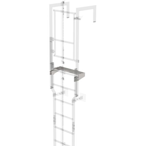 Günzburger Steigtechnik Ausstiegstritt Edelstahl 620 mm Spaltmaß 200 mm - 068973