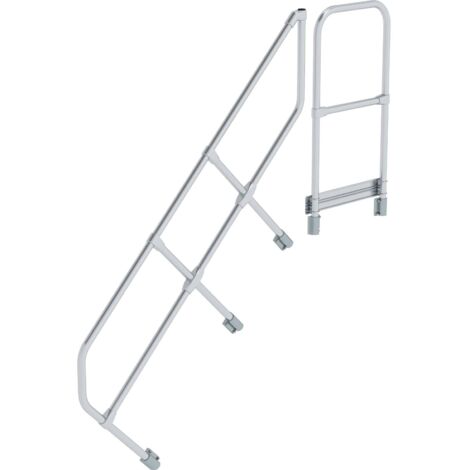 Günzburger Steigtechnik deuxième main courante pour escalier avec plate-forme 45° à 6 marches - 600506