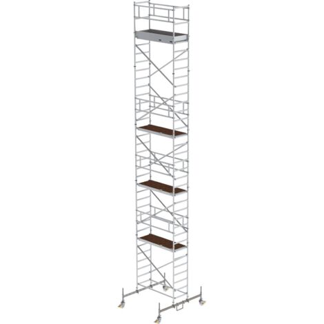 Günzburger Steigtechnik Echafaudage roulant 0,75 x 1,8 m avec embase roulante Hauteur de plate-forme 9,45 m - 154945
