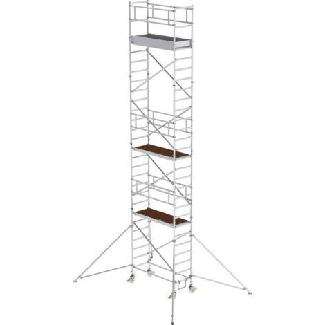 Günzburger Steigtechnik Echafaudage roulant 0,75 x 1,8 m avec stabilisateur Hauteur de plate-forme 7,35 m - 154746