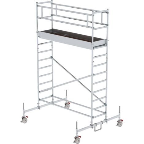 Günzburger Steigtechnik Echafaudage roulant 0,75 x 2,45 m avec embase roulante Hauteur de plate-forme 3 m - 155347