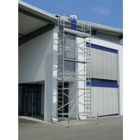 Günzburger Steigtechnik Echafaudage roulant 0,75 x 2,45 m avec embase roulante Hauteur de plate-forme 8,45 m - 155845