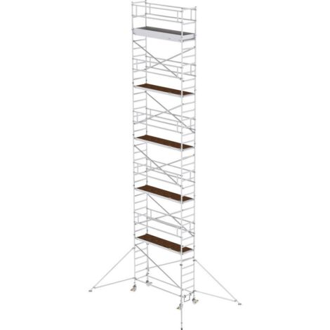 Günzburger Steigtechnik Echafaudage roulant 0,75 x 2,45 m avec stabilisateur Hauteur de plate-forme 10,35 m - 155046