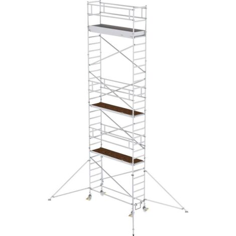 Günzburger Steigtechnik Echafaudage roulant 0,75 x 2,45 m avec stabilisateur Hauteur de plate-forme 7,35 m - 155746