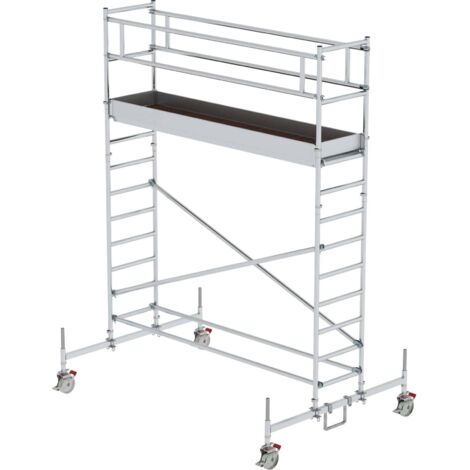 Günzburger Steigtechnik Echafaudage roulant 0,75 x 3 m avec embase roulante Hauteur de plate-forme 3 m - 156347