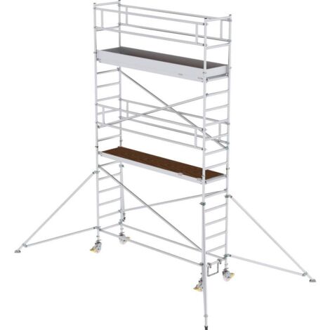 Günzburger Steigtechnik Echafaudage roulant 0,75 x 3 m avec stabilisateur Hauteur de plate-forme 4,35 m - 156446