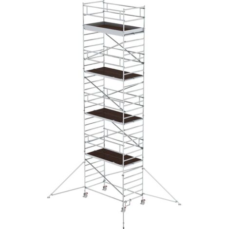 Günzburger Steigtechnik Echafaudage roulant 1,35 x 2,45 m avec stabilisateur &amp double plate-forme Hauteur de plate-forme 8,35 m - 168836