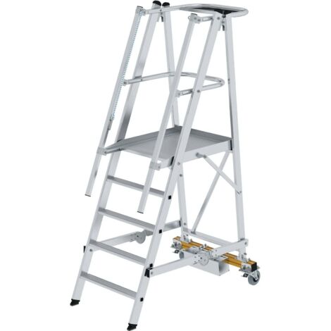 Günzburger Steigtechnik Echelle à plate-forme pliante avec châssis étroit 5 marches - 052705